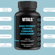 Load image into Gallery viewer, High Potency Organic Cinnamon Supplement