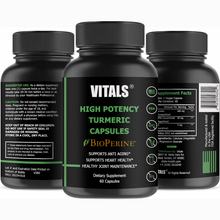 Load image into Gallery viewer, High Potency Turmeric Supplement Capsules