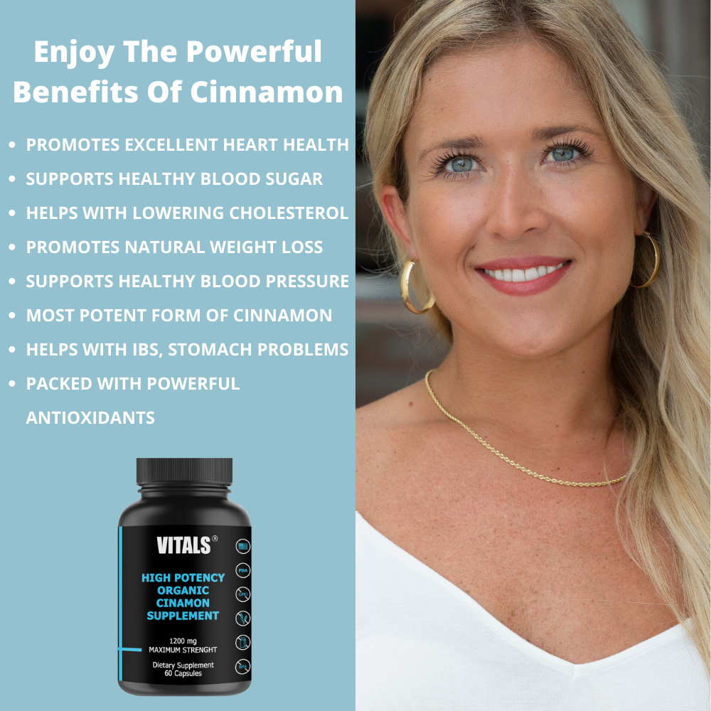 Cinnamon Capsules, Powerful Supplement Pills By 200+ USA E Vitals Supplements