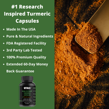 Load image into Gallery viewer, High Potency Turmeric Supplement Capsules