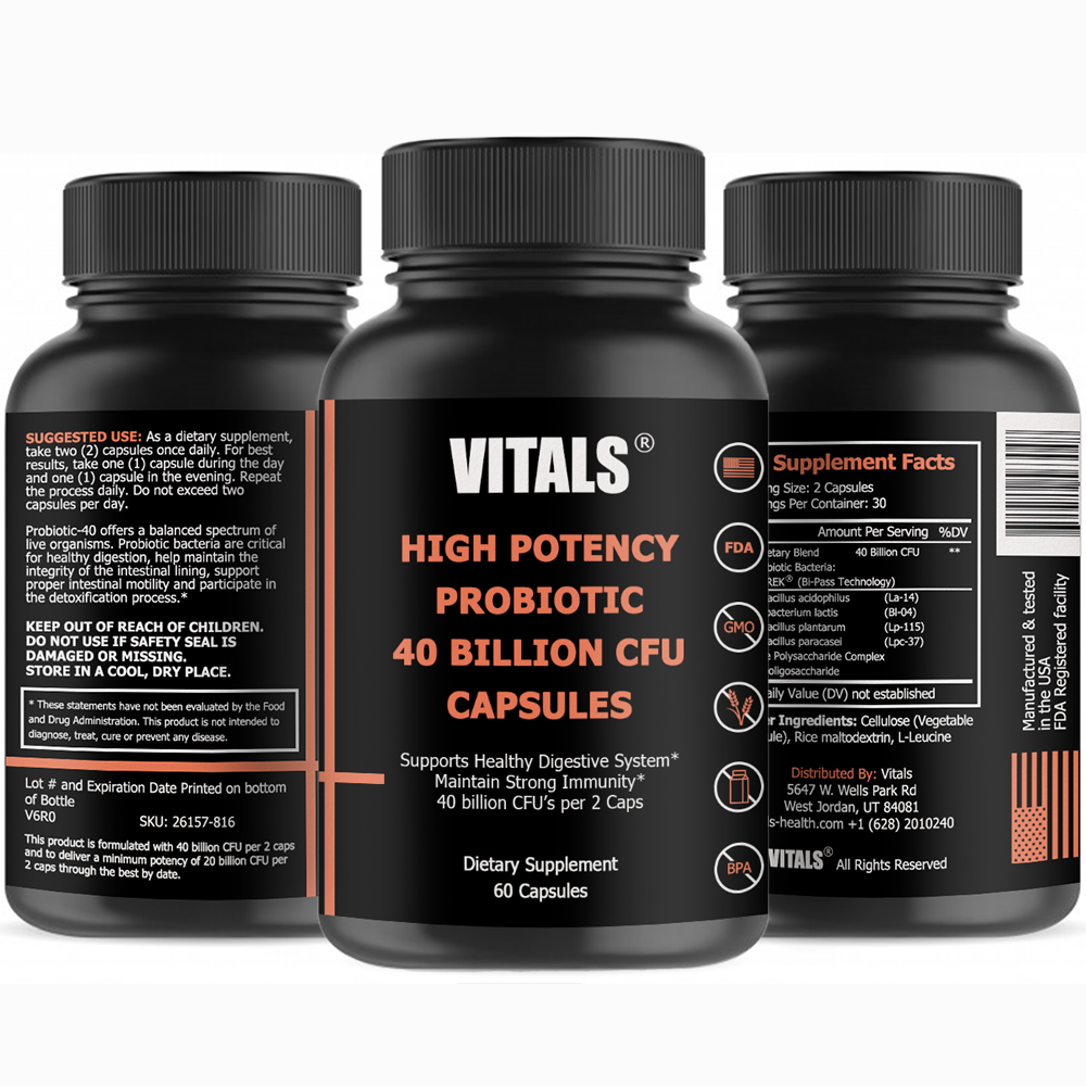 High Potency Probiotic 40 Billion CFU Capsules