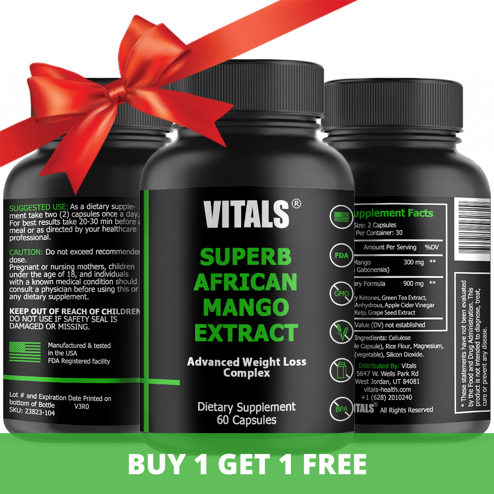 #1 African Mango Weight Loss Formula High Potency Fat Burner, Buy 1 Get 1 Free